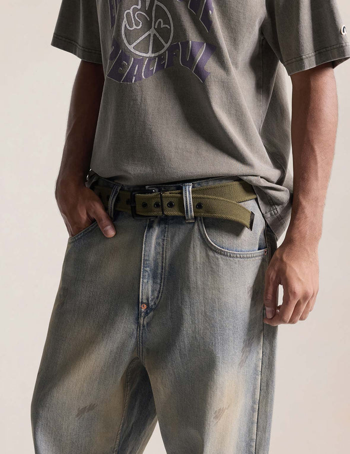 Washed Canvas Army Belt