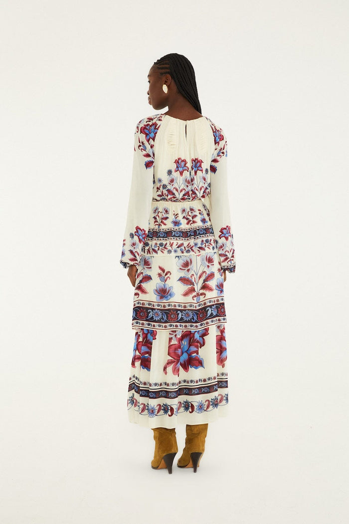 White Malu Winter Cut-Out Long Sleeve Maxi Dress