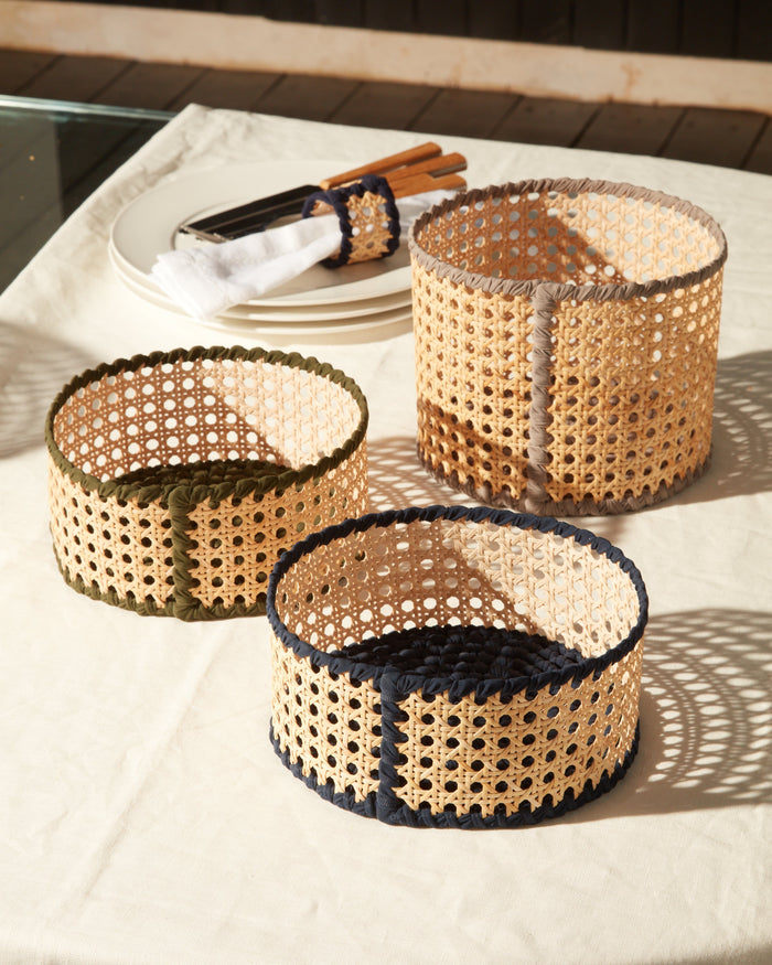 Baskets Alexandra Koumba Wicker Basket MIDNIGHT BLUE / M Apoella