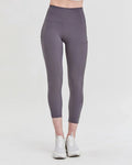 Women's Stylish Athletic Leggings with Silkiflex™ Fabric - 21.5" Reflective Fitness Leggings - Allen-Fitness