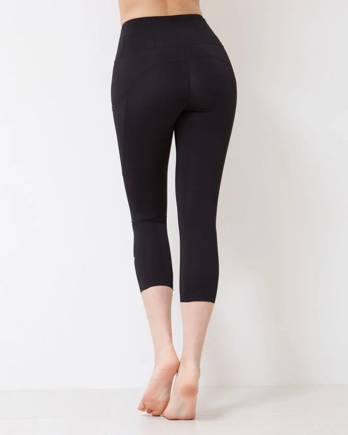 Women's Stylish Athletic Leggings with Silkiflex™ Fabric - 21.5" Reflective Fitness Leggings - Allen-Fitness